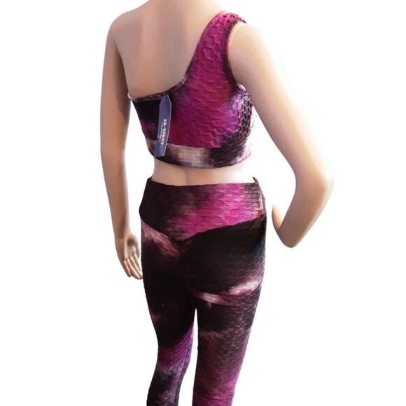 A.Q. Sport Jogger Crop Top Set Violet Pink Stretchy size M - Picture 3 of 7